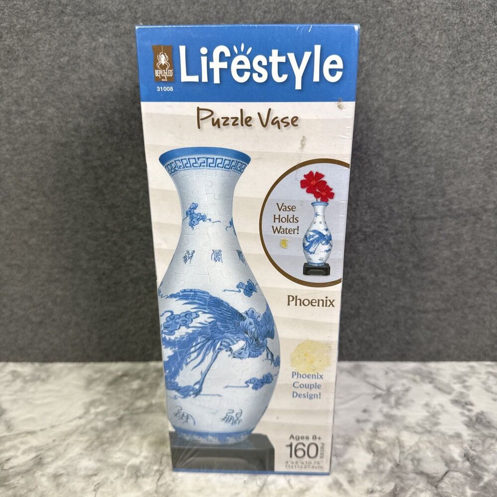 BePuzzled 3D Puzzle Vase Phoenix 160 Pieces Lifestyle Usable Flower Vase